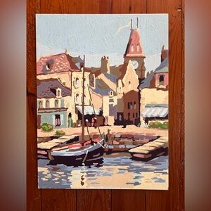 MCM Vintage Paint by Numbers Italian Waterfront - Landscape - 12 X 16